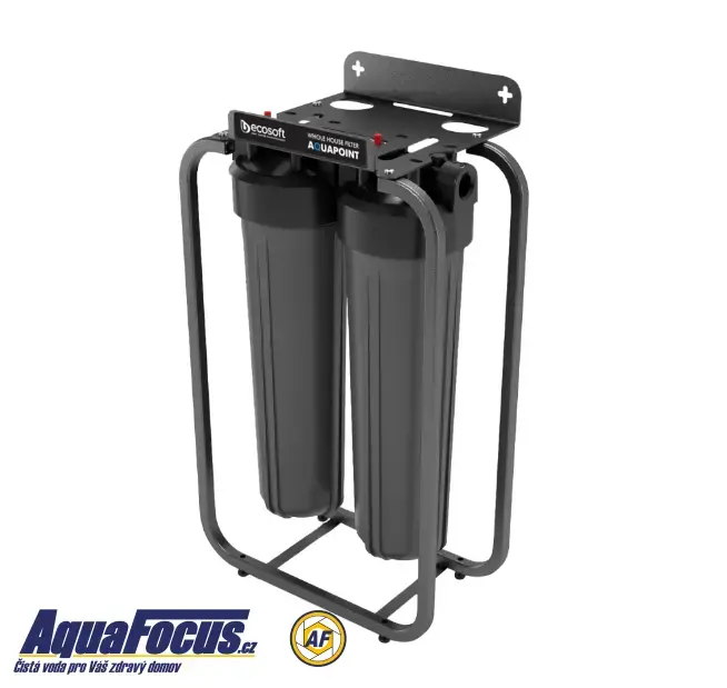 Dvojitý filtr AquaPoint BB pro celý dům na kovovém stojanu 20“/4,5“ x 1“