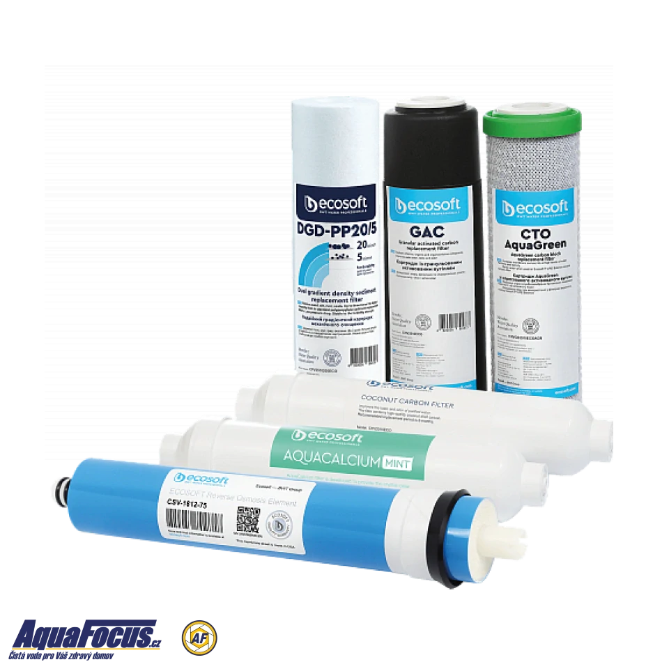 SET filtrů s membránou pro reverzní osmózu ECOPURE AquaCalcium Mint 