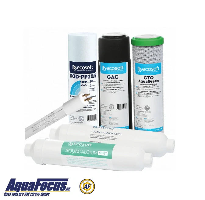 SET filtrů s UV zářivkou pro reverzní osmózu ECOPURE AquaCalcium Mint