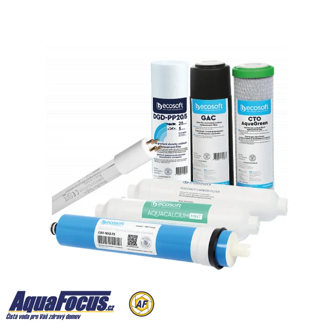 SET filtrů s membránou a UV zářivkou pro reverzní osmózu ECOPURE AquaCalcium Mint 