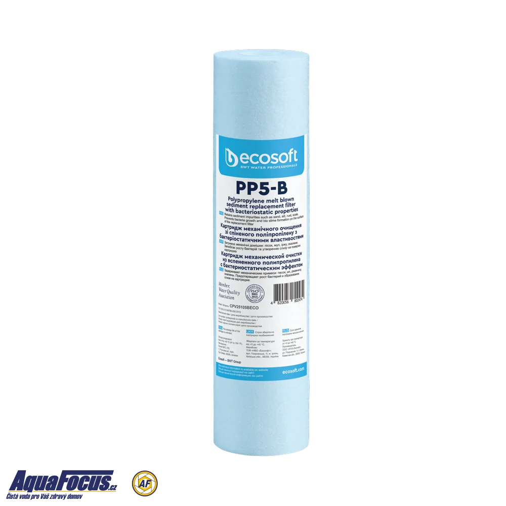 SET filtračních PP vložek s bakteriostatickým účinkem 10“ x 2,5“ x 5µm – 5+ 1 zdarma
