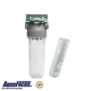 Průsvitné filtrační pouzdro s odvzdušňovacím ventilem ECO 1“ - 10“/2,5" a vložkou 50µm