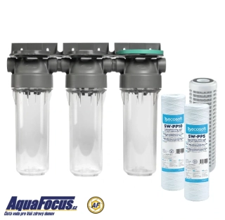 Třístupňové filtrační těleso TRIPLEX ECO 1“ - 10“/2,5“ s vložkou 100μm+10μm+5μm